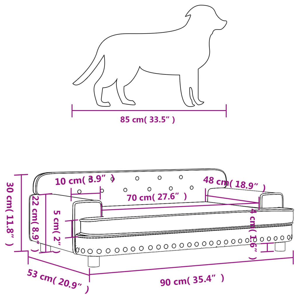 vidaXL barna műbőr kutyaágy 90 x 53 x 30 cm