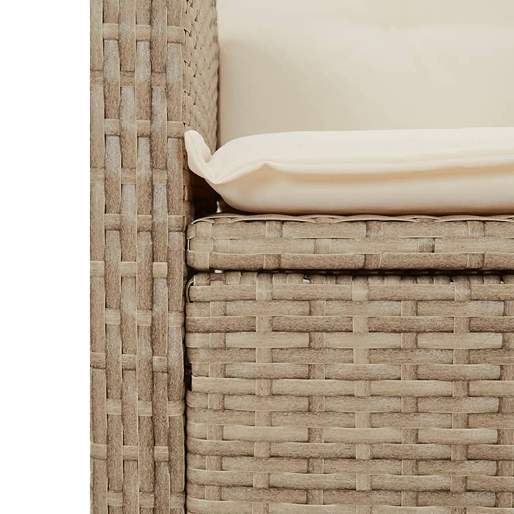 vidaXL bézs polyrattan dönthető kerti szék párnákkal