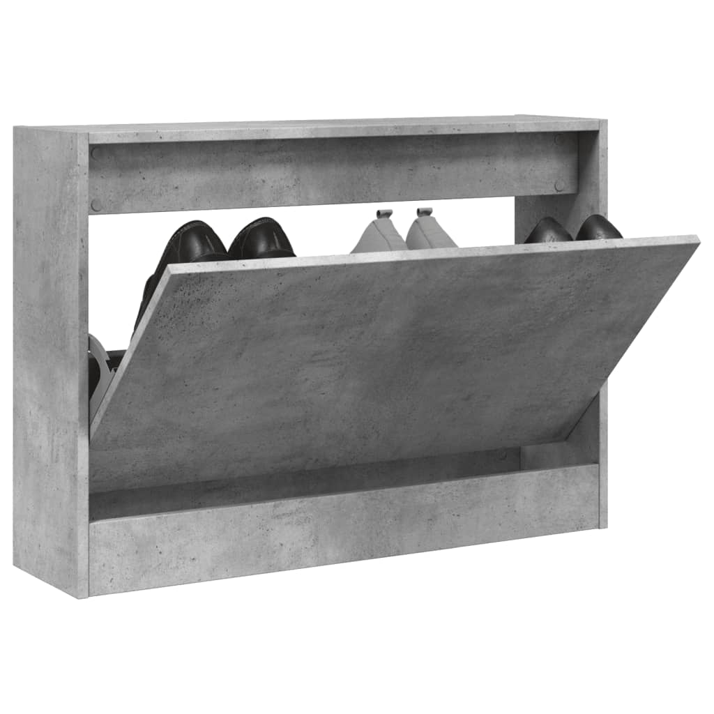 vidaXL betonszürke szerelt fa cipőszekrény 80 x 21 x 57 cm