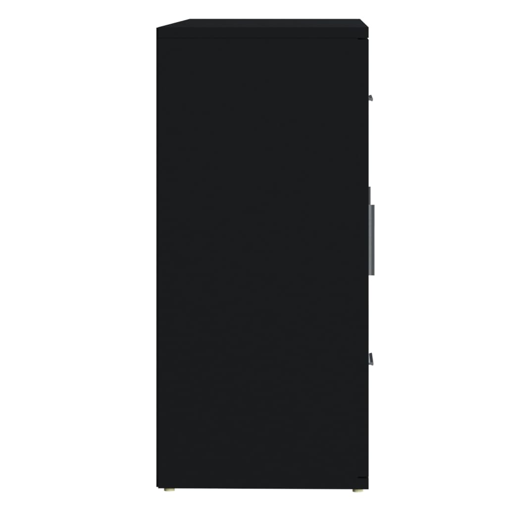 vidaXL fekete szerelt fa tálalószekrény 91 x 29,5 x 65 cm