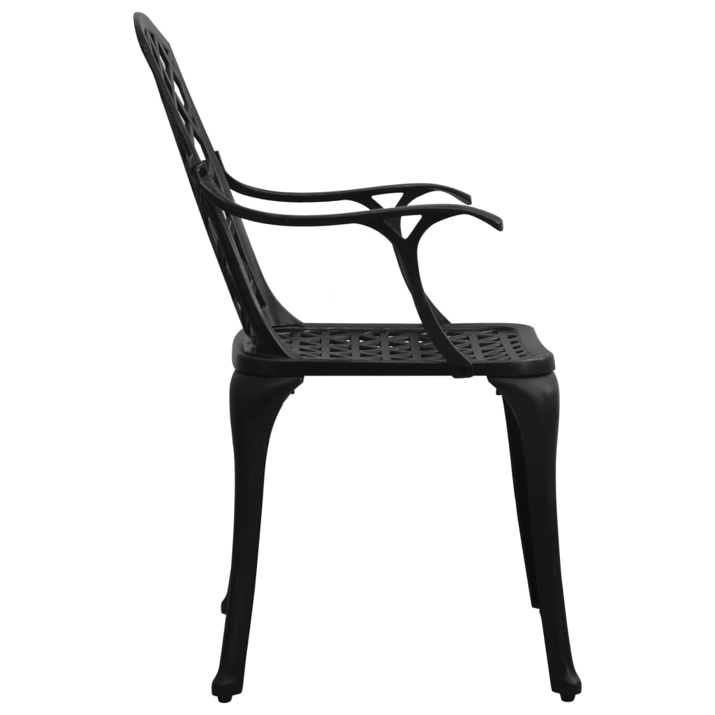 vidaXL 6 db fekete öntött alumínium kerti szék