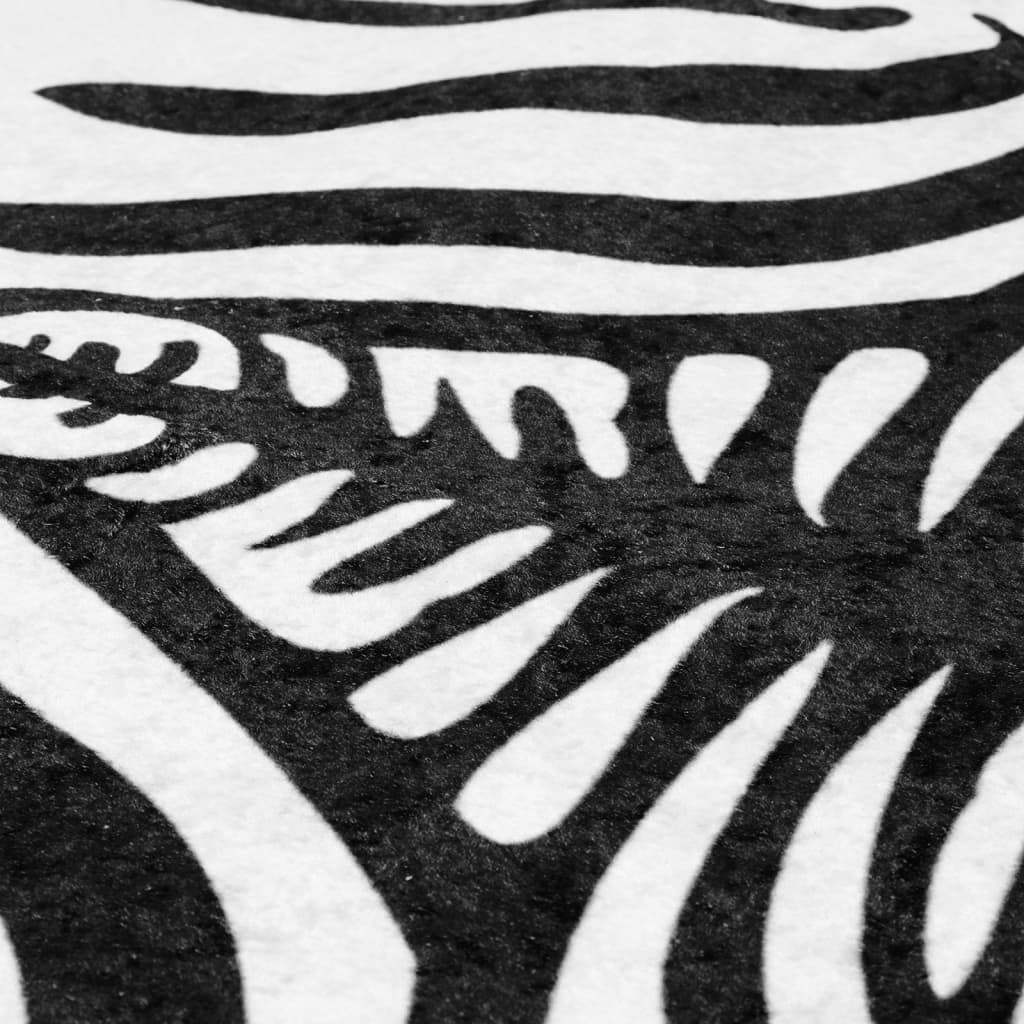 vidaXL fekete-fehér zebramintás mosható csúszásgátló szőnyeg 120x170cm
