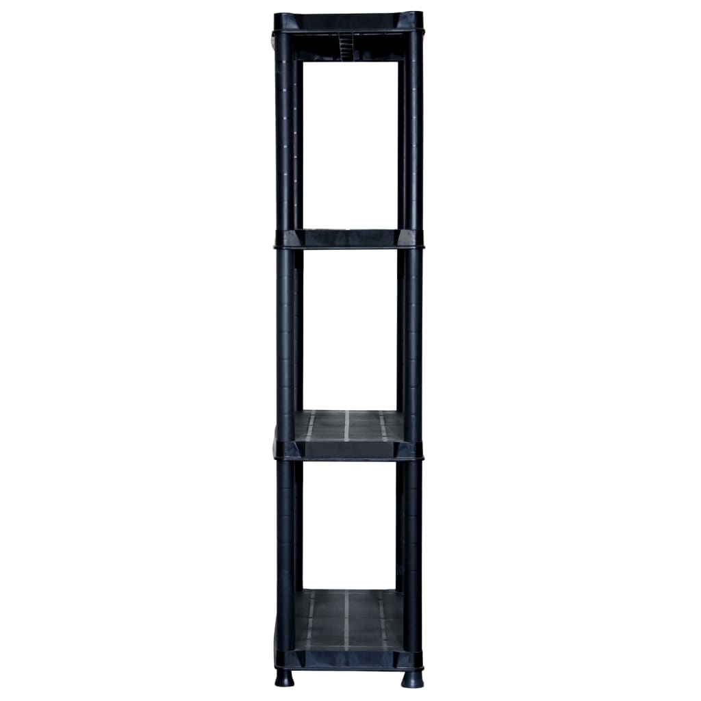 vidaXL fekete műanyag 4 szintes tárolópolc 61 x 30,5 x 130 cm