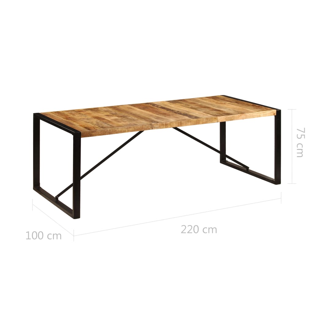 vidaXL tömör mangófa étkezőasztal 220 x 100 x 75 cm