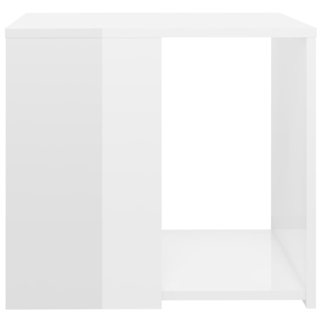vidaXL magasfényű fehér forgácslap kisasztal 50 x 50 x 45 cm