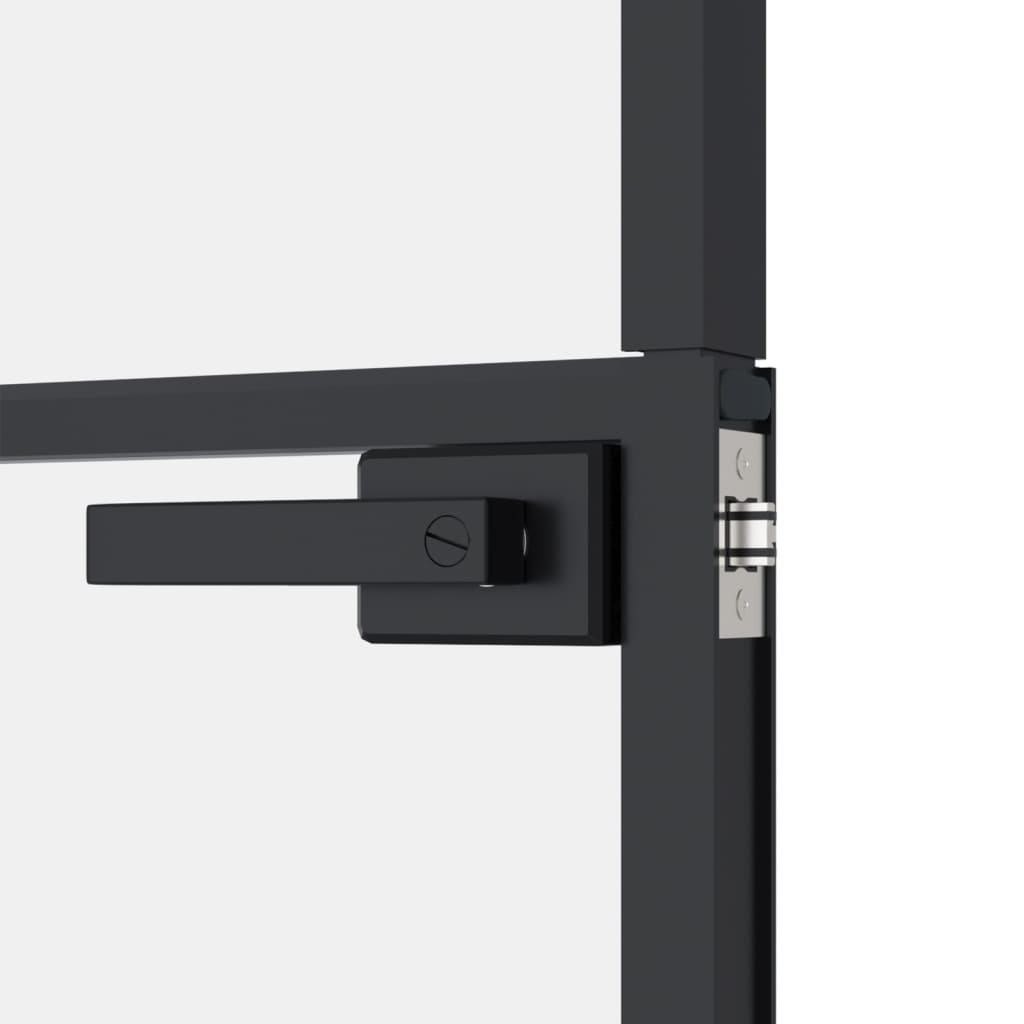 vidaXL fekete edzett üveg és alumínium vékony beltéri ajtó 93x201,5 cm