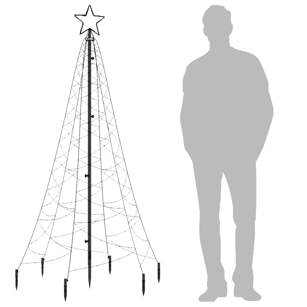 vidaXL hideg fehér fényű karácsonyfa tüskével 200 LED-del 180 cm