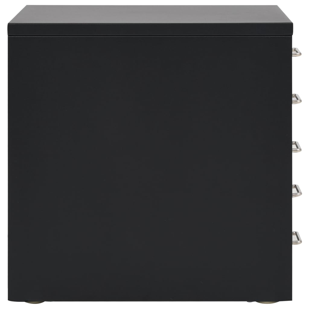 vidaXL 5 fiókos fekete fém iratszekrény 28 x 35 x 35 cm