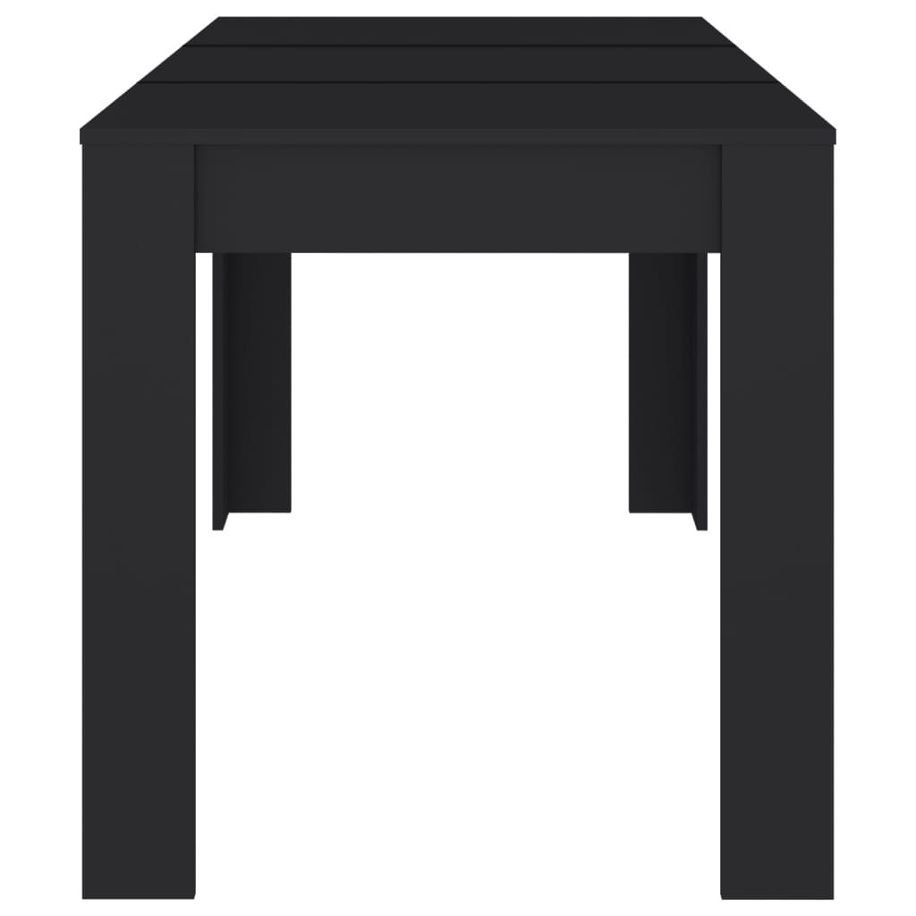 vidaXL fekete forgácslap étkezőasztal 140 x 74,5 x 76 cm