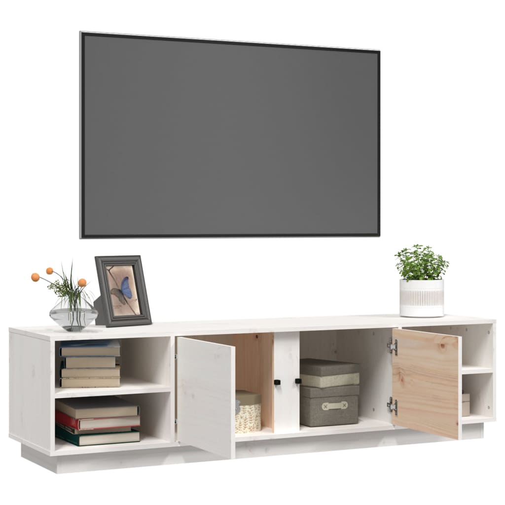 vidaXL fehér tömör fenyőfa TV-szekrény 156 x 40 x 40 cm