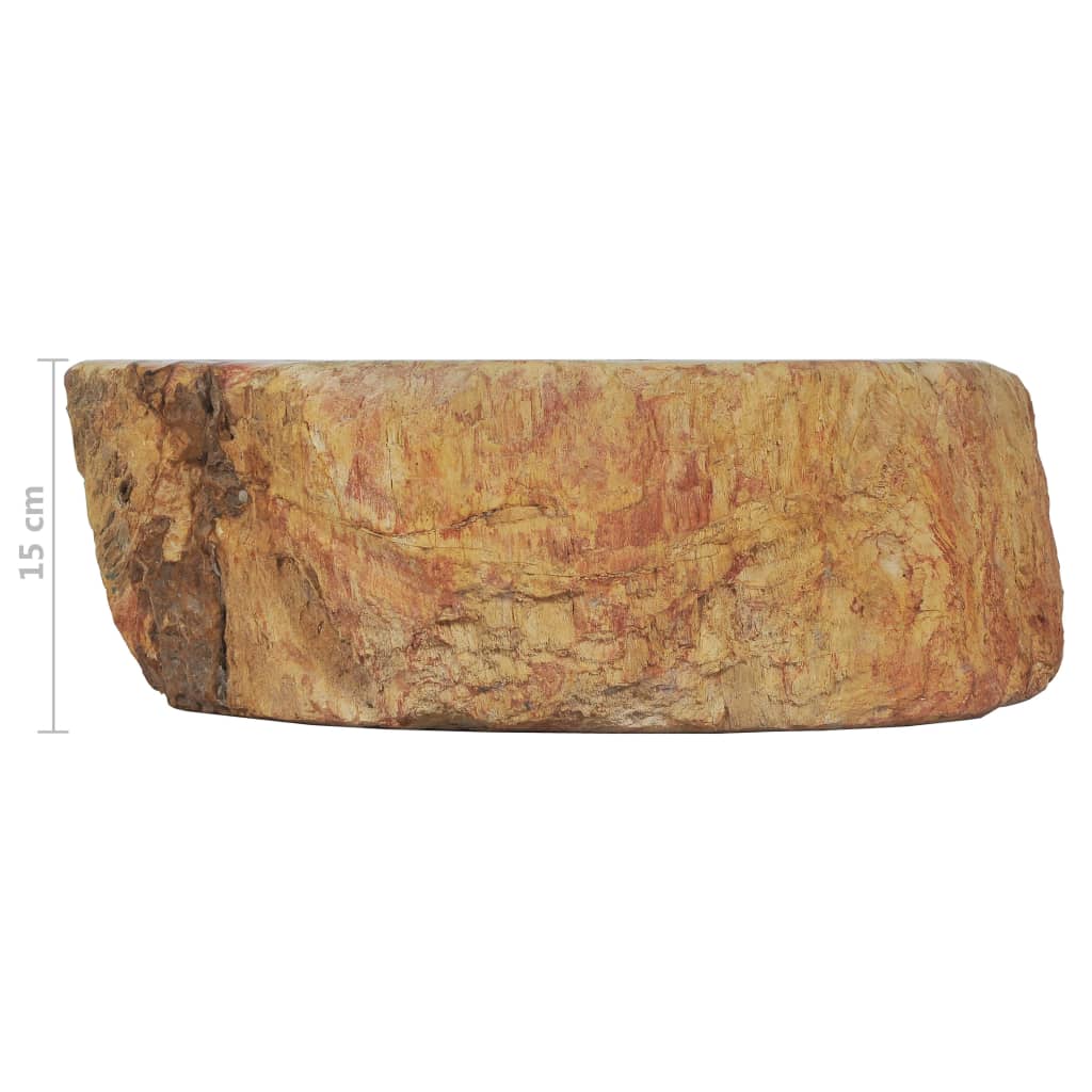 vidaXL krémszínű őskő mosdókagyló 45 x 35 x 15 cm