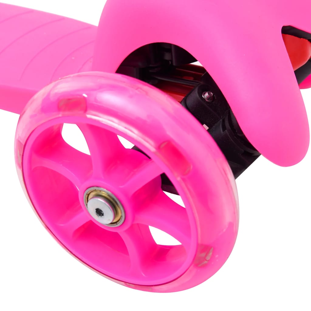 vidaXL rózsaszín 3 kerekű gyermekroller állítható alumínium kormánnyal
