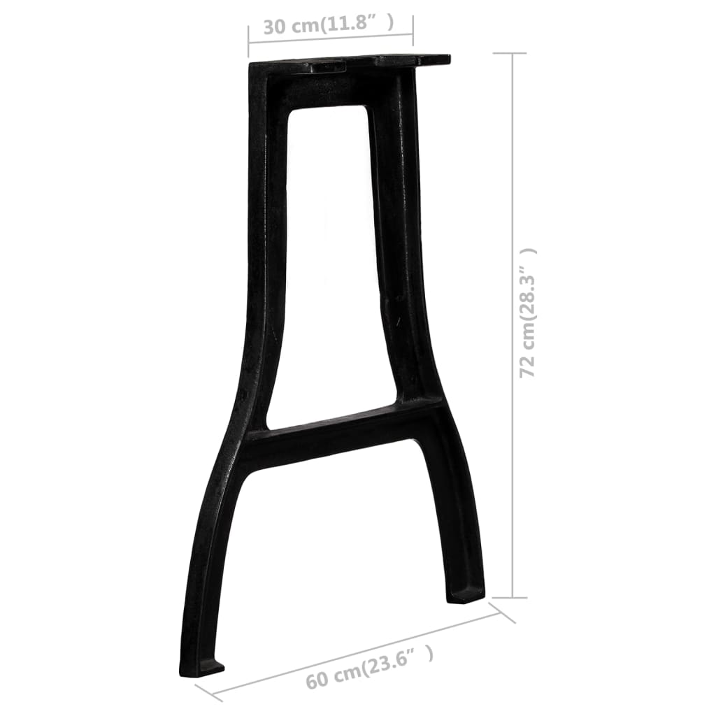 vidaXL 2 db öntöttvas étkezőasztal láb A-alakú vázzal