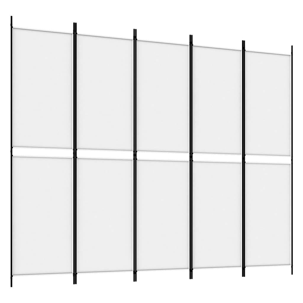 vidaXL fehér 5 paneles paraván 250x200 cm szövet