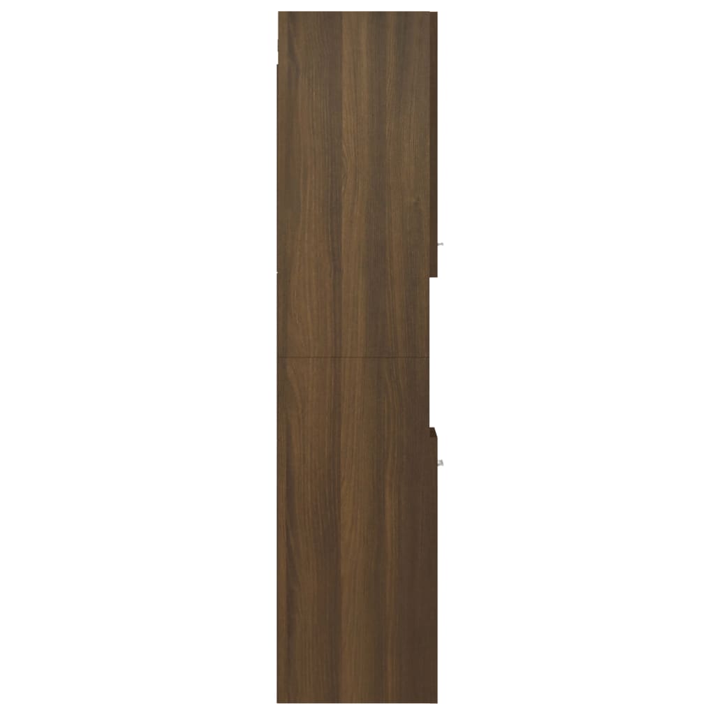 vidaXL barna tölgyszínű szerelt fa fürdőszobaszekrény 30x30x130 cm