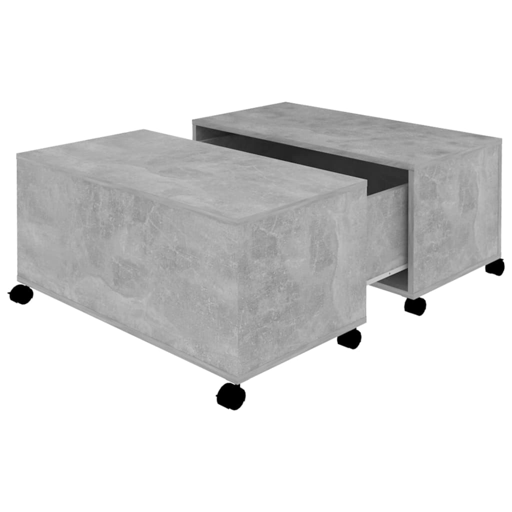 vidaXL betonszürke forgácslap dohányzóasztal 75 x 75 x 38 cm