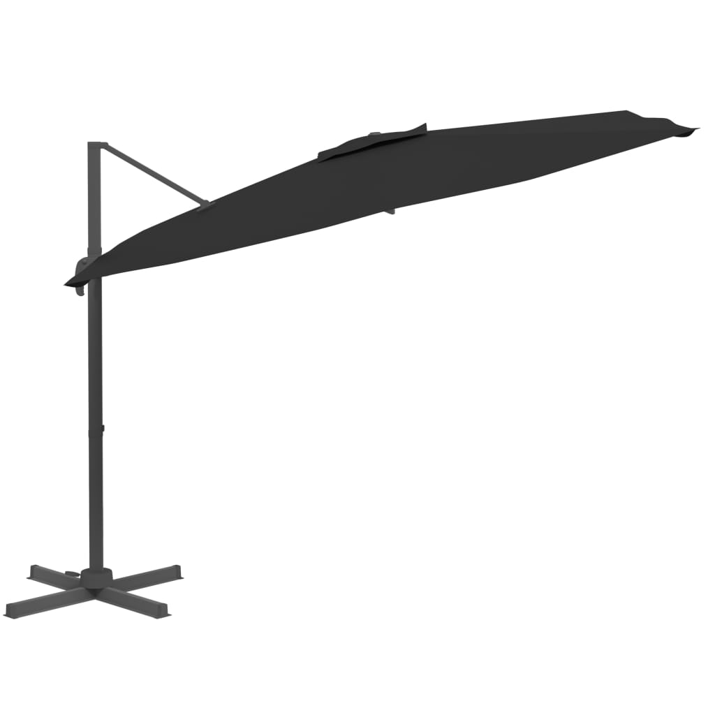 vidaXL fekete konzolos napernyő LED-del 400x300 cm