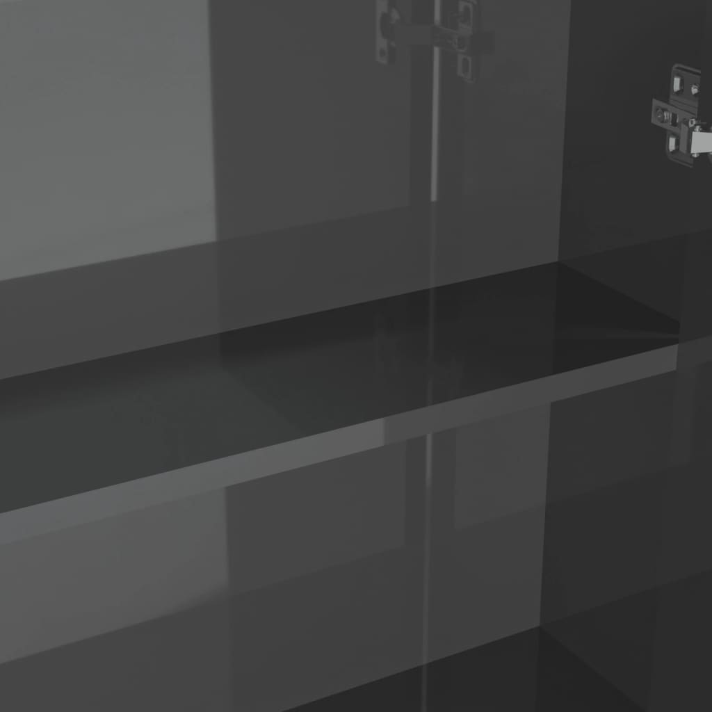 vidaXL fényes szürke MDF tükrös fürdőszobaszekrény 60 x 15 x 75 cm