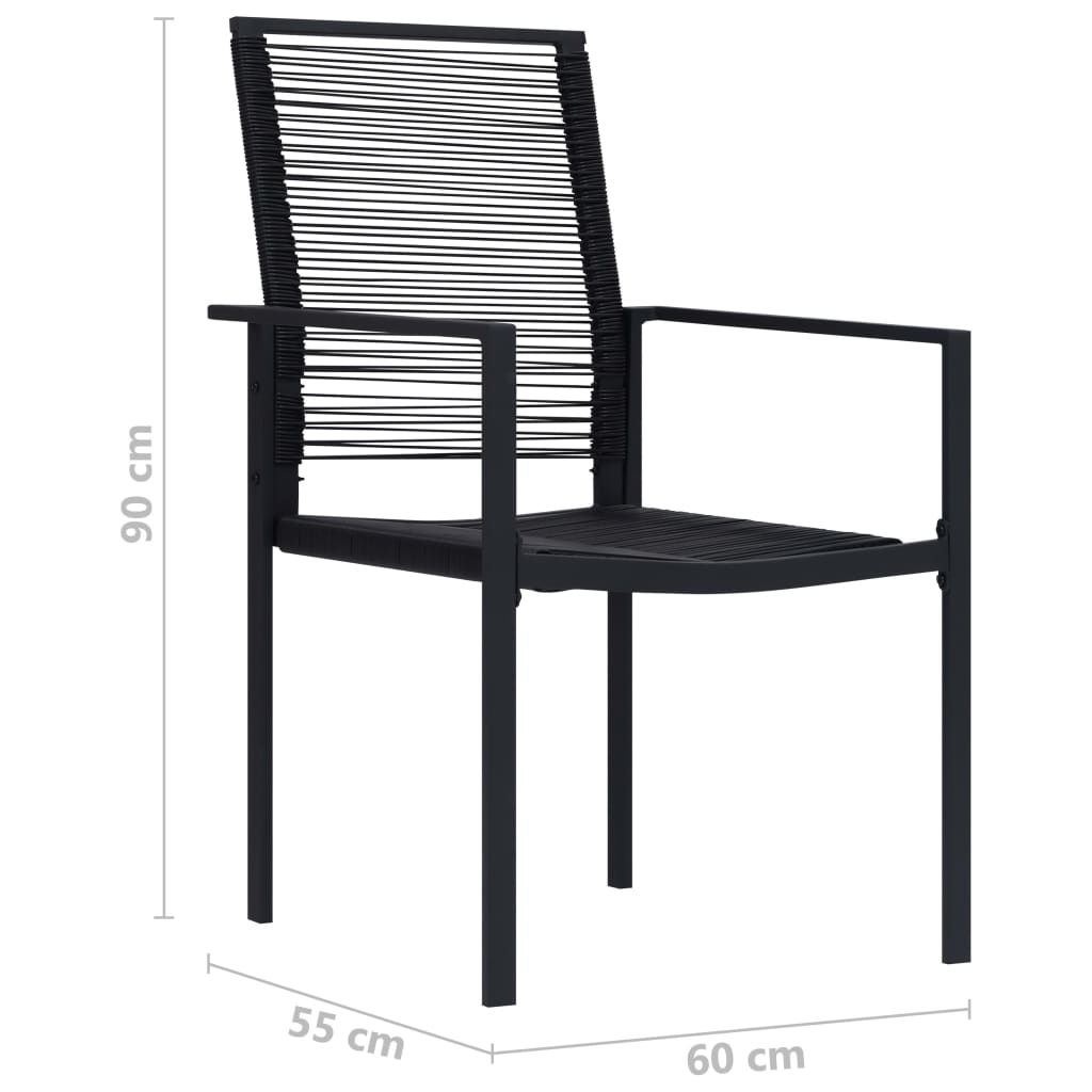 vidaXL 4 db fekete PVC rattan kerti szék