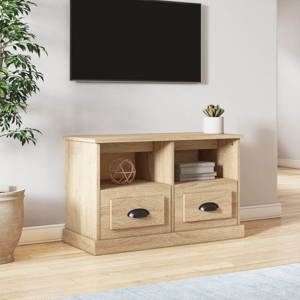 vidaXL sonoma-tölgyszínű szerelt fa TV-szekrény 80 x 35 x 50 cm