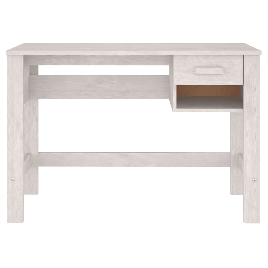 vidaXL HAMAR fehér tömör fenyőfa íróasztal 110 x 40 x 75 cm