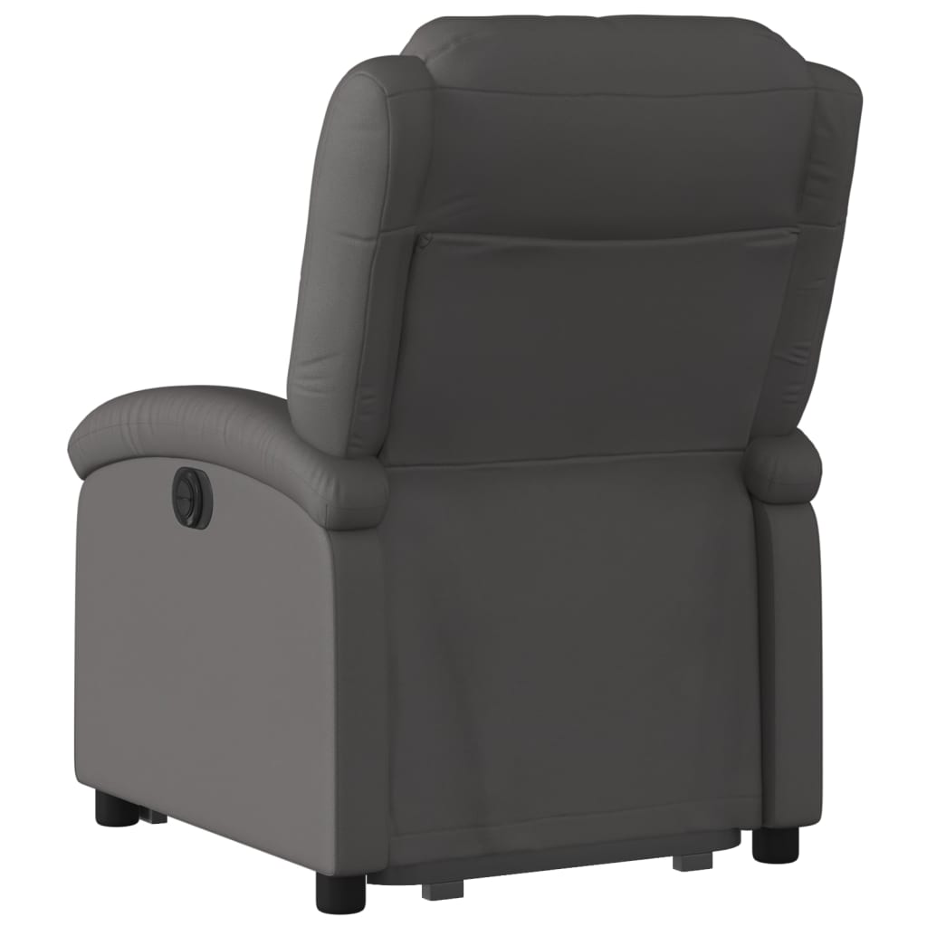 vidaXL szürke valódi bőr felállást segítő elektromos dönthető fotel