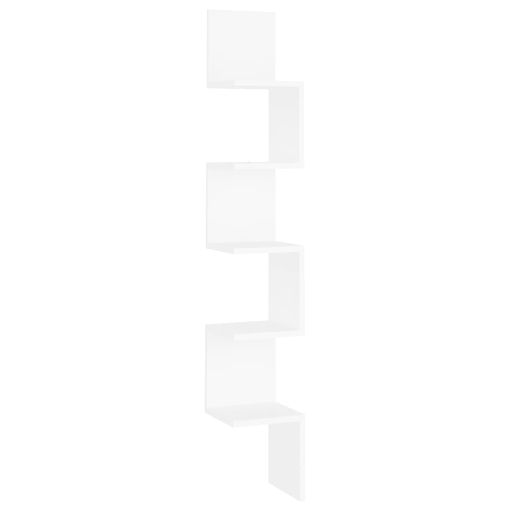 vidaXL fehér forgácslap fali sarokpolc 20 x 20 x 127,5 cm
