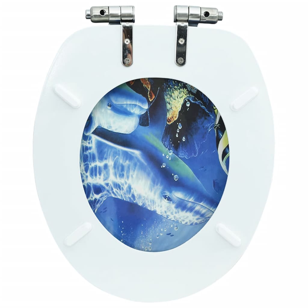 vidaXL delfinmintás MDF WC-ülőke lassan csukódó fedéllel