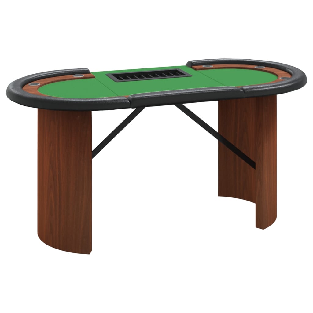 vidaXL 10-személyes zöld pókerasztal zsetontálcával 160 x 80 x 75 cm