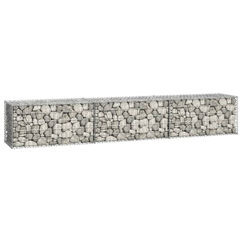 vidaXL horganyzott acél gabion fal fedéllel 300 x 50 x 50 cm