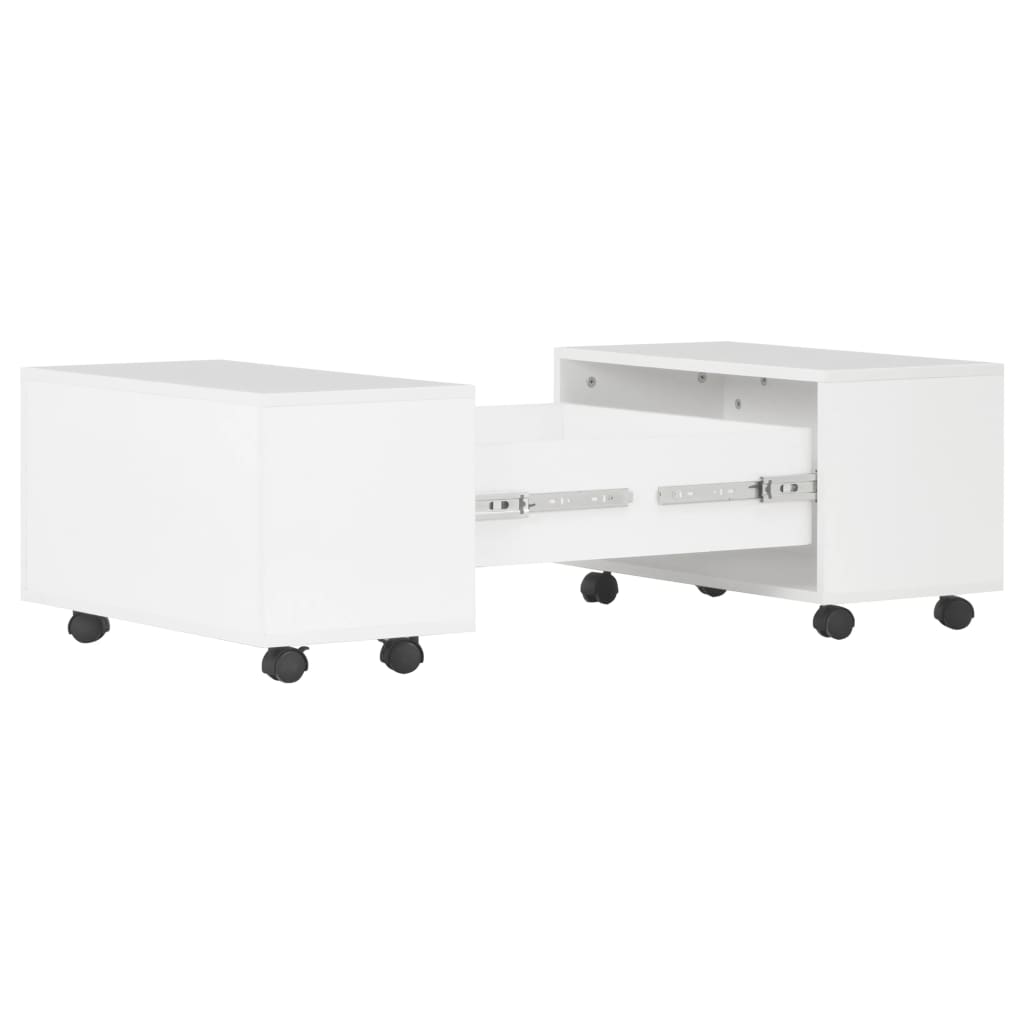 vidaXL magasfényű fehér forgácslap dohányzóasztal 60 x 60 x 35 cm