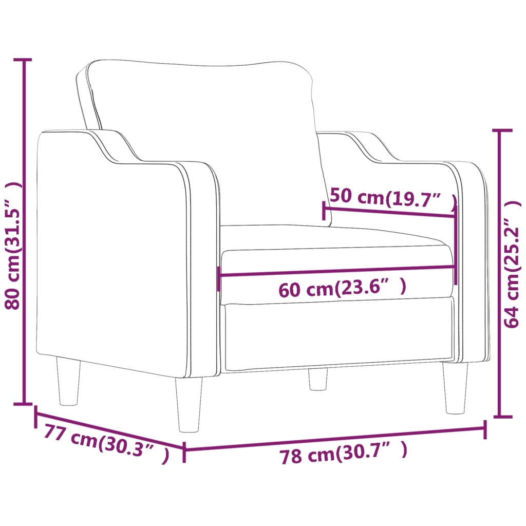 vidaXL tópszínű szövet kanapéfotel 60 cm