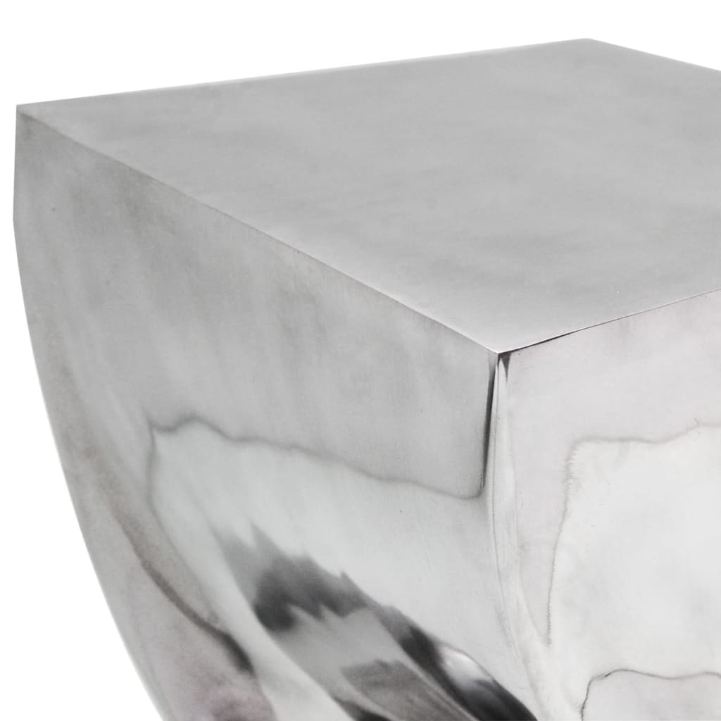 vidaXL Csavart alakú zsámoly/kisasztal alumínium ezüst színben