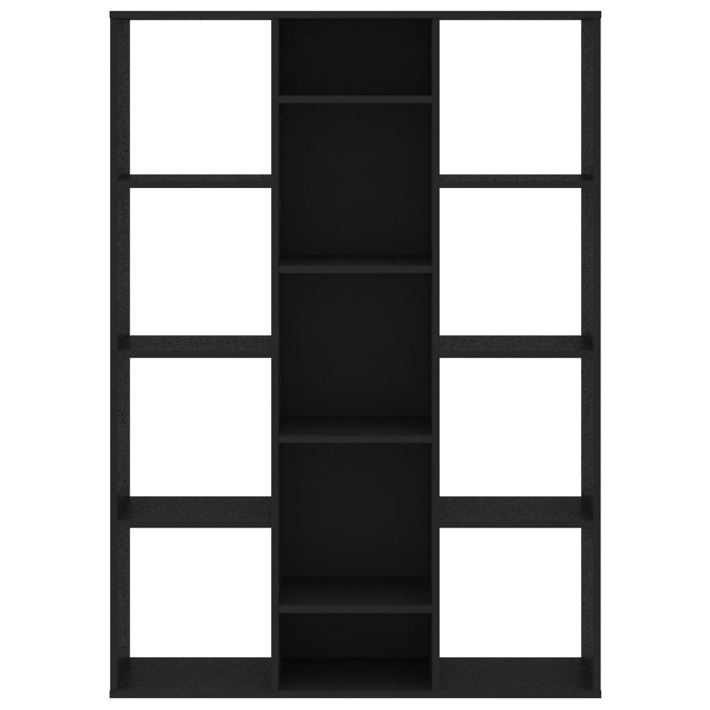vidaXL fekete forgácslap térelválasztó/könyvszekrény 100 x 24 x 140 cm