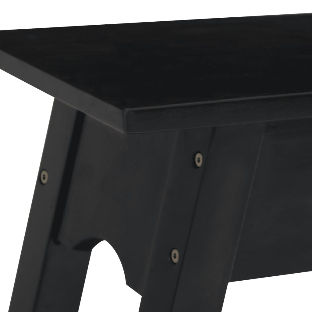 vidaXL fekete tömör mahagónifa tálalóasztal fiókokkal 110 x 30 x 75 cm