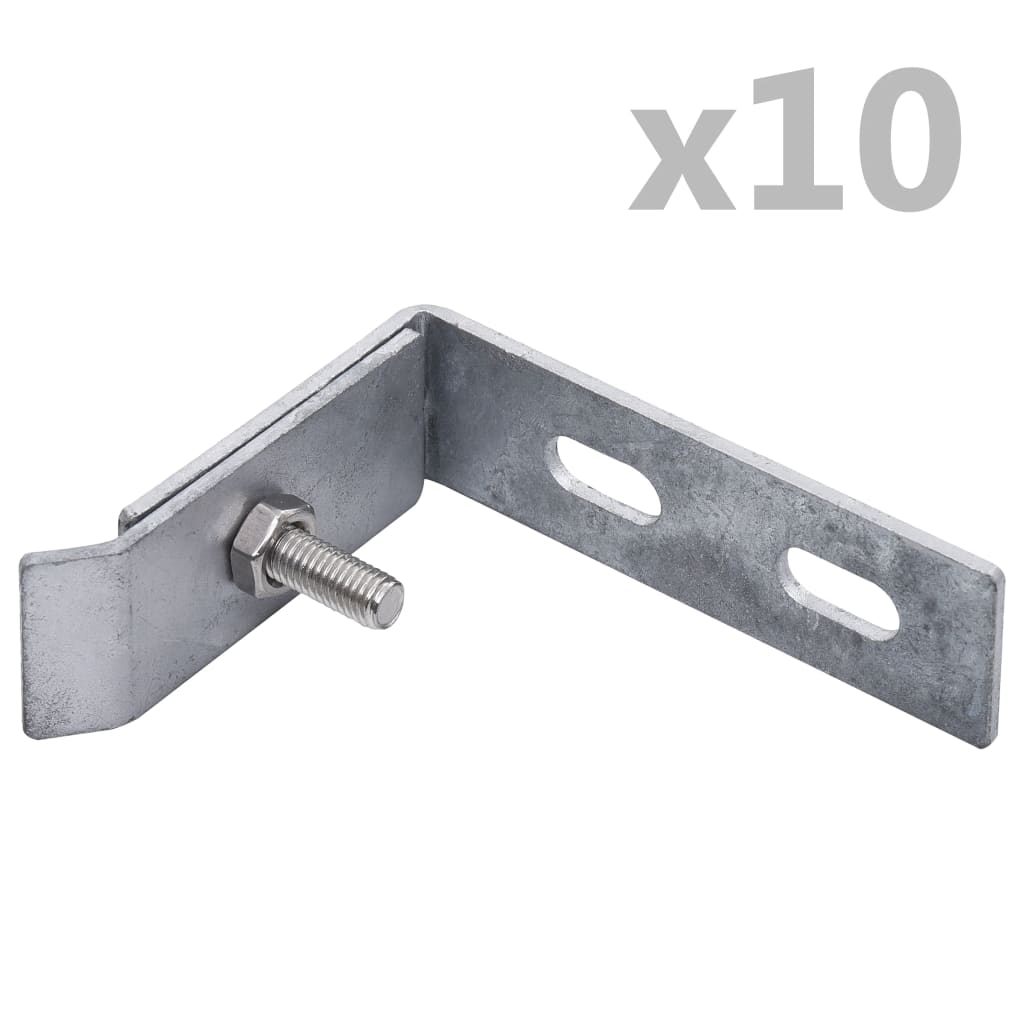 vidaXL 10 szett ezüstszínű sarokösszekötő elem kerítéshez