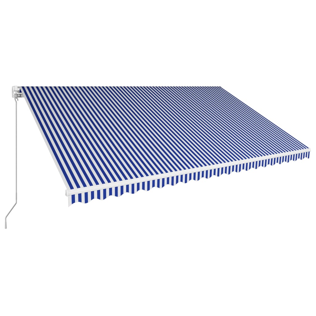 vidaXL kék és fehér kézzel kihúzható napellenző 500 x 300 cm