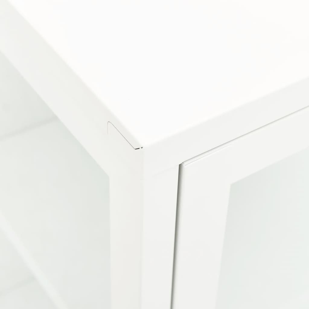 vidaXL fehér acél és üveg tálalószekrény 105 x 35 x 70 cm