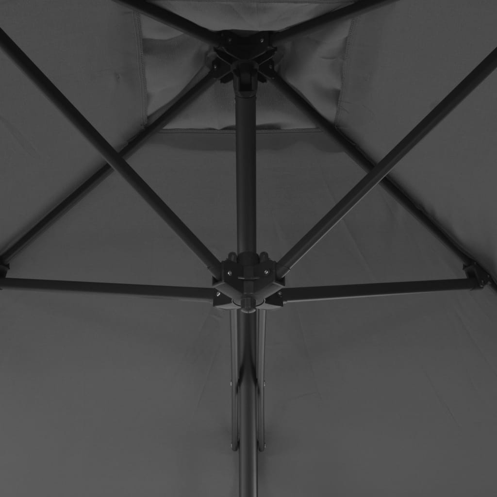 vidaXL antracitszürke kültéri napernyő acélrúddal 250 x 250 cm