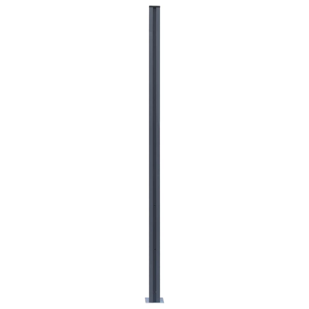 vidaXL 3 db sötétszürke alumínium kerítésoszlop 185 cm