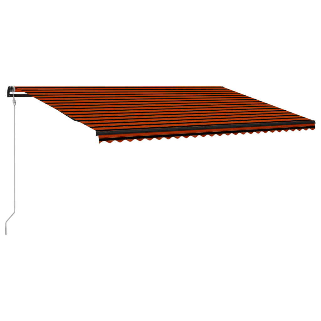 vidaXL narancssárga-barna szélérzékelős és LED-es napellenző 700x300cm