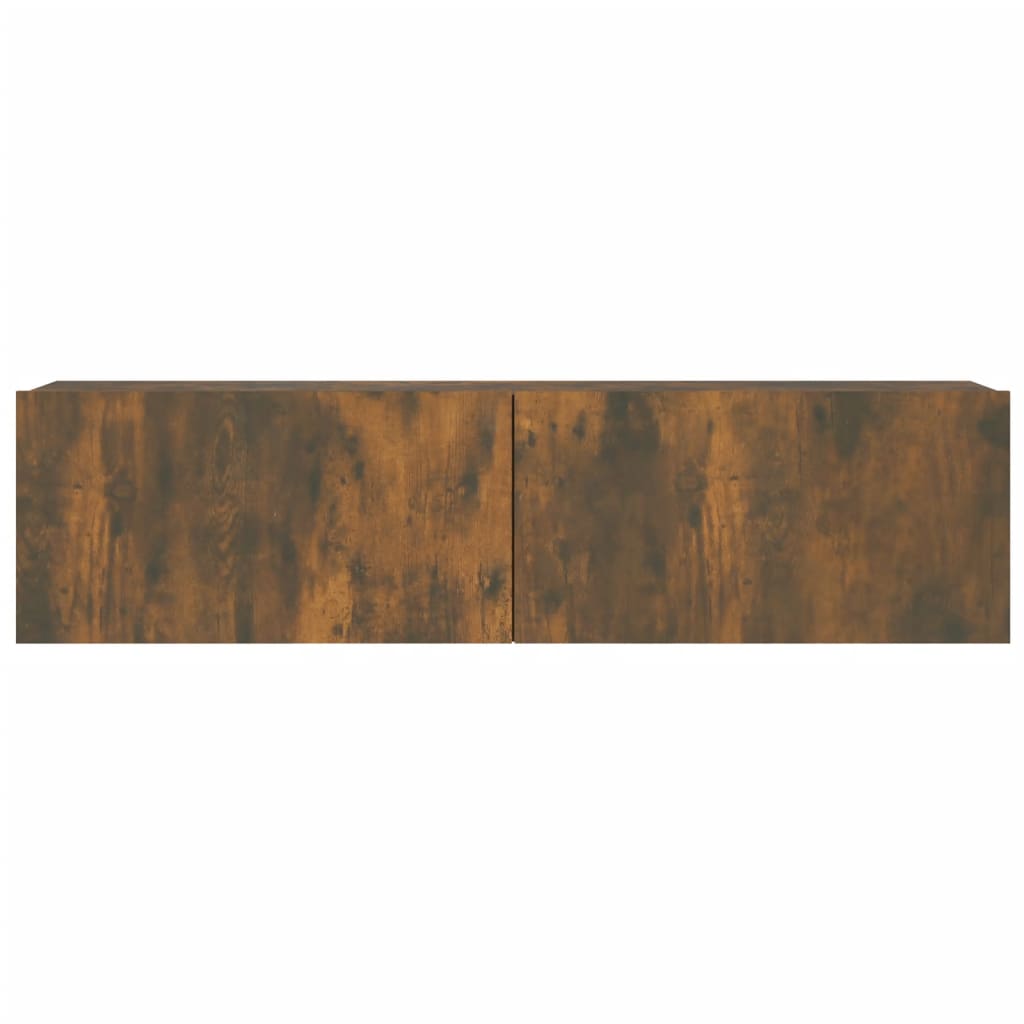 vidaXL füstös tölgyszínű szerelt fa fali TV-szekrény 120 x 30 x 30 cm