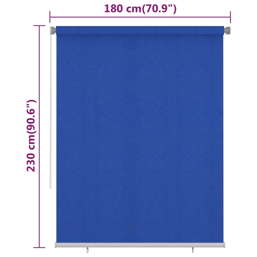 vidaXL kék kültéri HDPE roló 180 x 230 cm