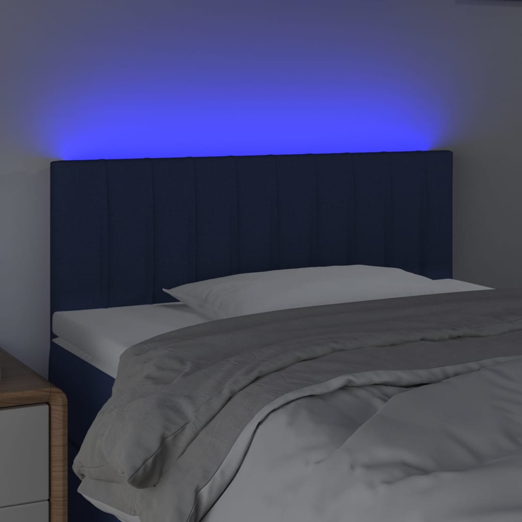 vidaXL kék szövet LED-es fejtámla 80 x 5 x 78/88 cm