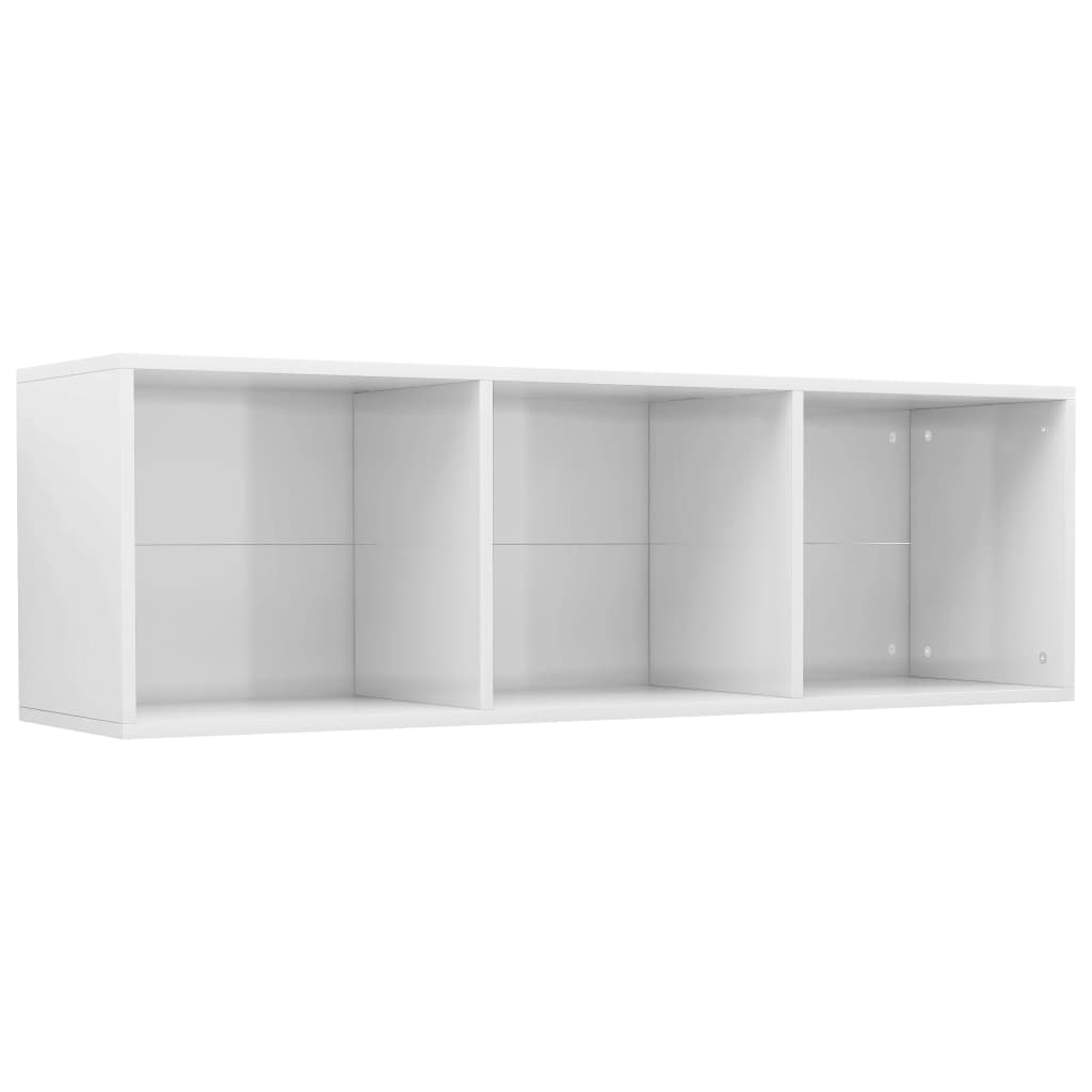 vidaXL magasfényű fehér forgácslap könyv-/TV-szekrény 36x30x114 cm
