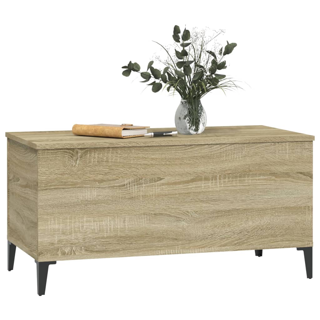 vidaXL sonoma-tölgyszínű szerelt fa dohányzóasztal 90x44,5x45 cm