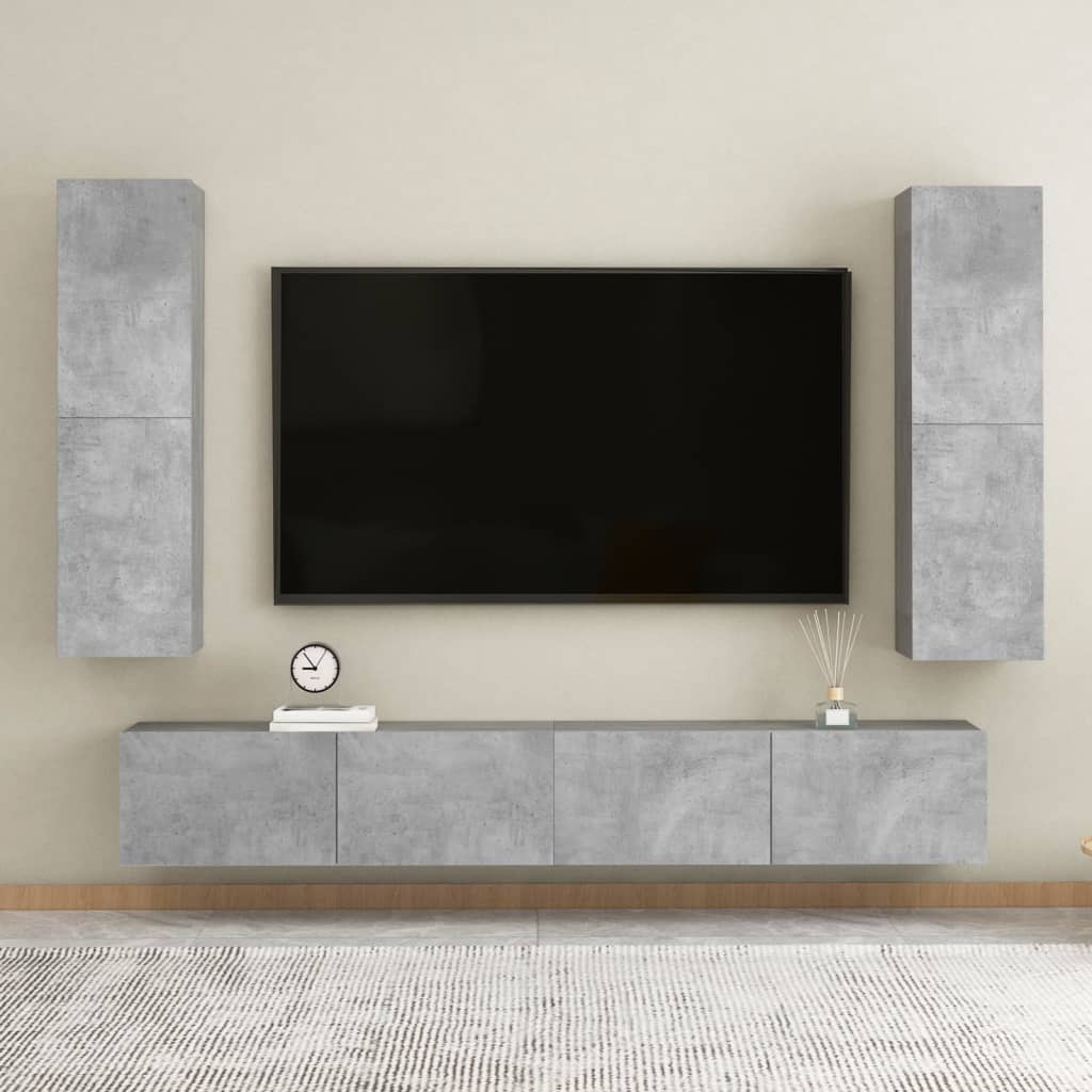 vidaXL 2 db betonszürke forgácslap TV-szekrény 30,5 x 30 x 110 cm