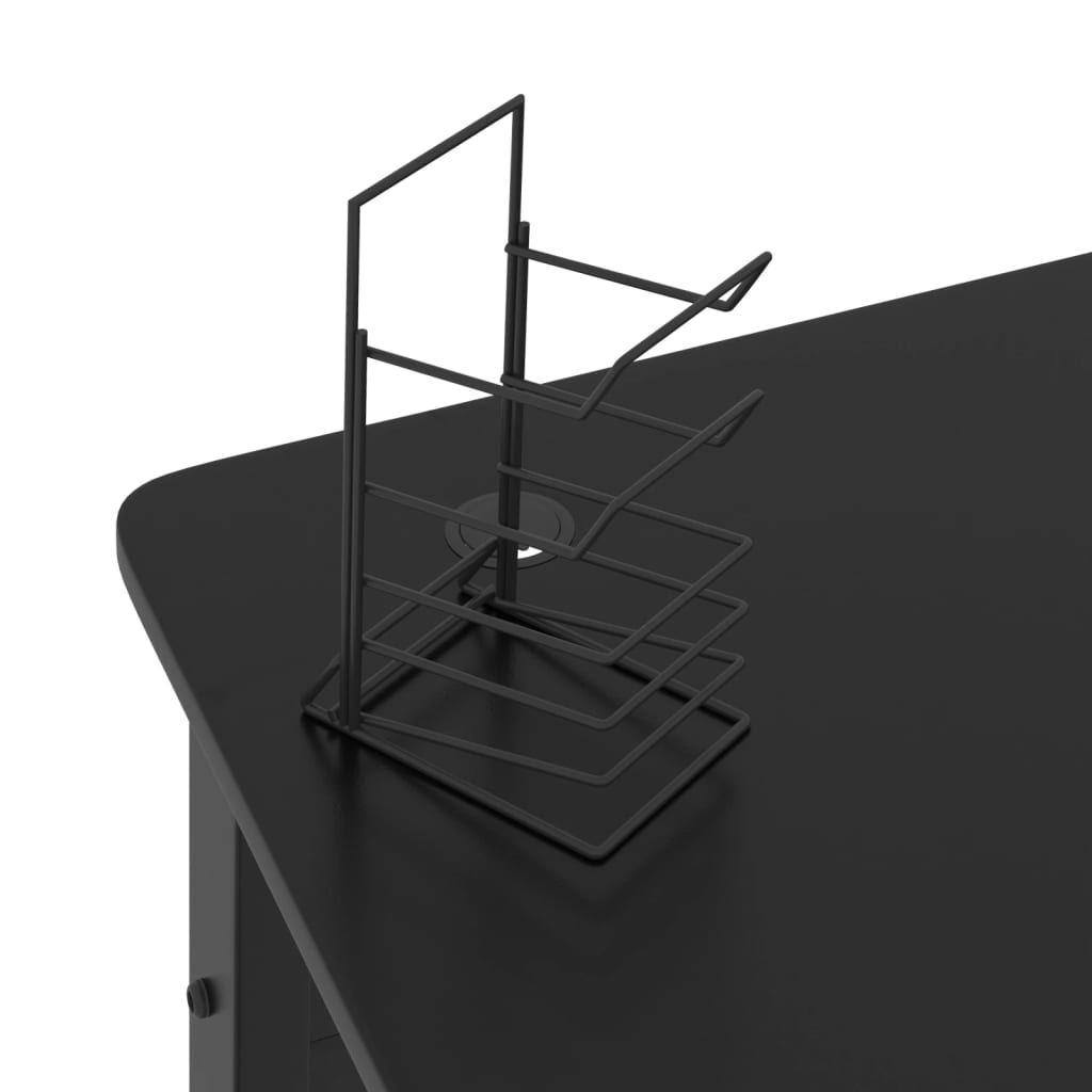vidaXL fekete K-lábú gamer asztal 110 x 60 x 75 cm