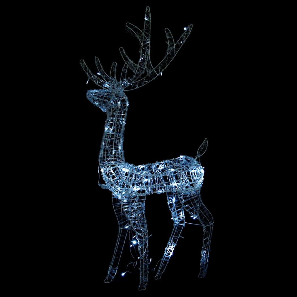vidaXL 3 db hideg fehér fényű akril karácsonyi rénszarvasdísz 120 cm
