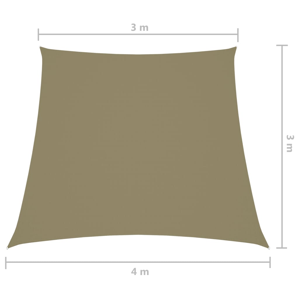 vidaXL bézs trapéz alakú oxford szövet napvitorla 3/4 x 3 m